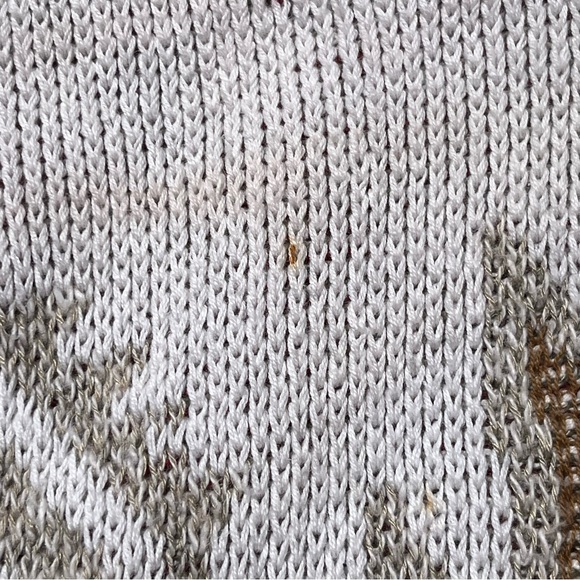 Vintage Southwestern Knit Cream Short Sleeve Collared Sweater Size Medium - Picture 10 of 10